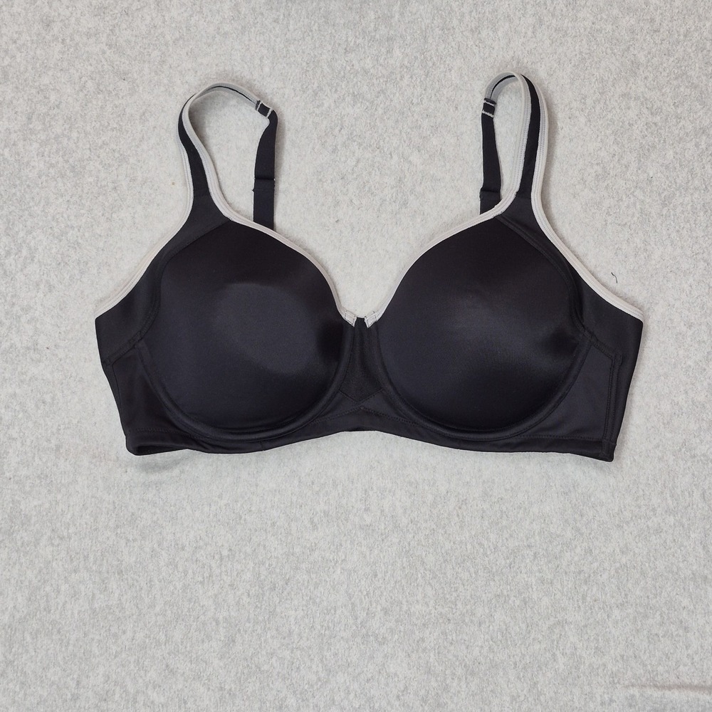 Vanity‎ Fair Women Bra 38D Black T Shirt Underwired Strap Adjustable